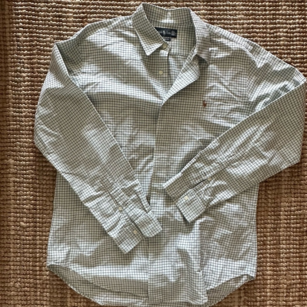 Ralph Lauren Green & Blue Checkered Button Down Shirt